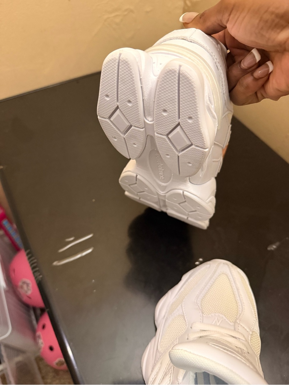 New Balance White and Cream Women's Sneakers